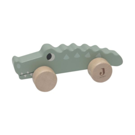 houten krokodil op wielen