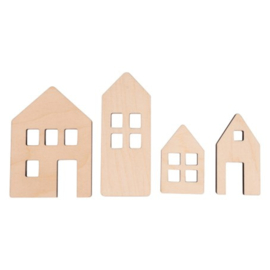 Huisjes magneten 4 stuks