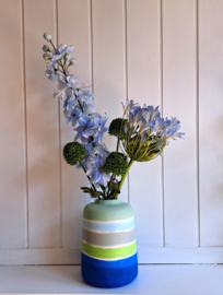 Vaas blauw/groen tinten 22cm hoog