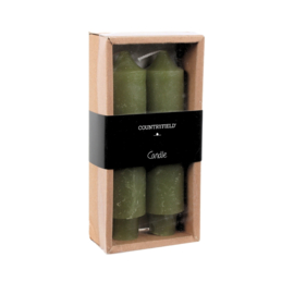 Kaars groen 2 stuks Ø3,5 H15,5cm