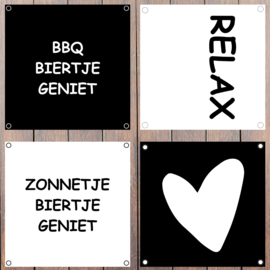 Tuinposter Zonnetje Biertje Geniet 30 x 30cm