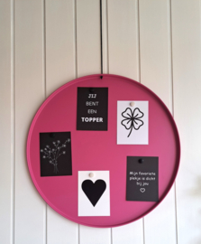 Magneetbord roze rond 50cm
