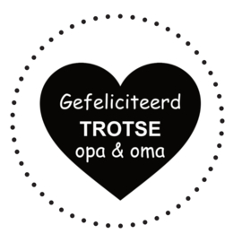 Muurcirkel zwart wit Opa & Oma