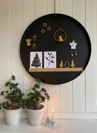 Magneetbord dienblad zwart 59,5 cm