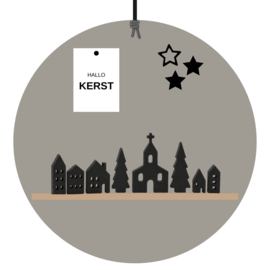 Weihnachts-/Winterdorf aus Holz, 8-teilig
