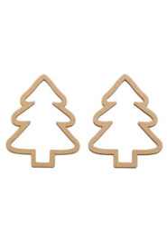 Magneet kerstboom goud 6 cm