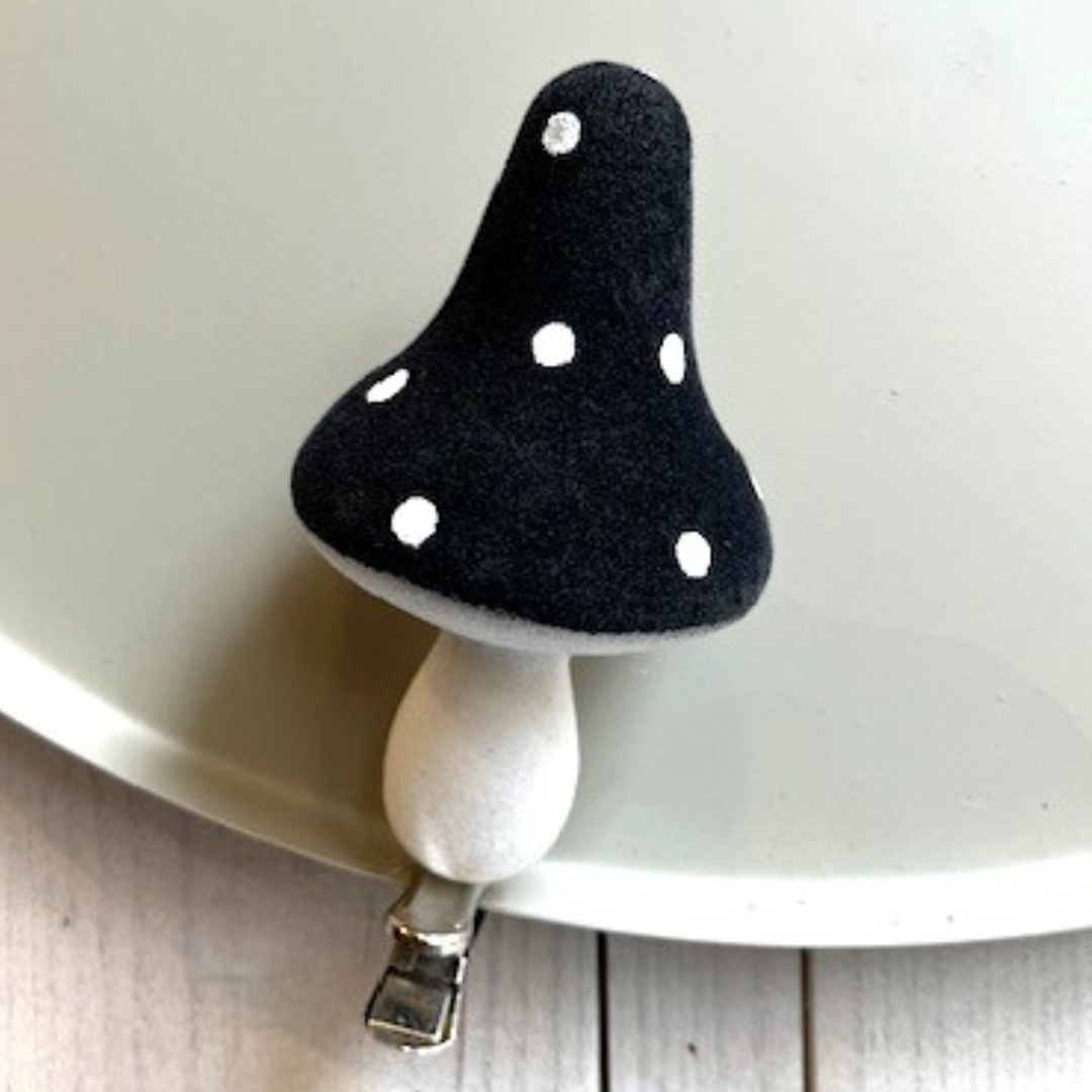 Paddenstoel clip zwart