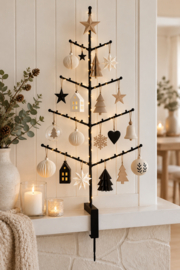 Weihnachtsbaum aus schwarzem Metall mit Klemme