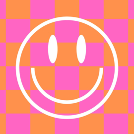 Tegeltje Smiley Roze Oranje