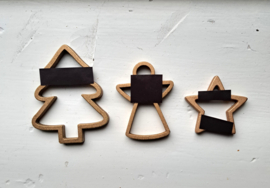 Magneet kerstboom goud 6 cm