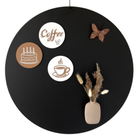 Magneetbord Zwart Rond 60 cm – Stijlvolle Wanddecoratie van Staal