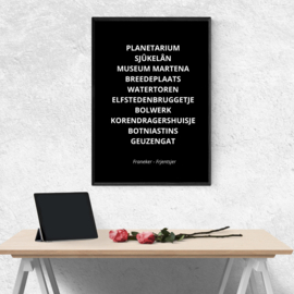 Poster Franeker zwart wit A3