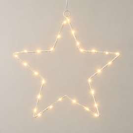 LED Stern weiß - 30 cm - Warmweißes Licht - mit Timer