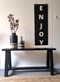 Bankje hout zwart 100cm