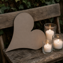 Houten hart memobord 50cm - Veel mogelijkheden