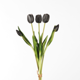 Bosje zwarte tulpen real touch