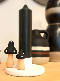 Kaars zwart 2 stuks Ø3,5 H15,5cm