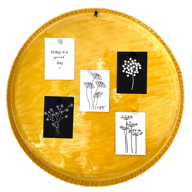 Groot rond geel magneetbord – Ø 60 cm – IJzer