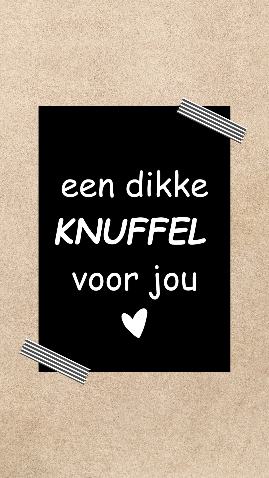 Kaart Knuffel zwart wit