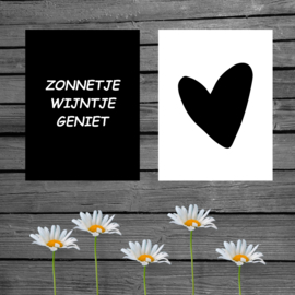 Tuinposter wit hartje 60 x 80cm