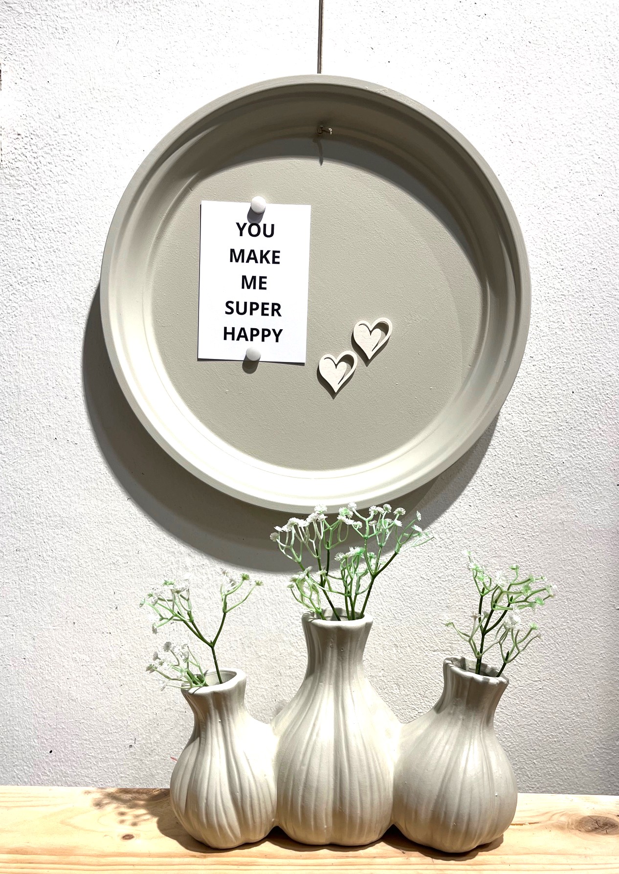Magneetbord dienblad zacht beige 40cm
