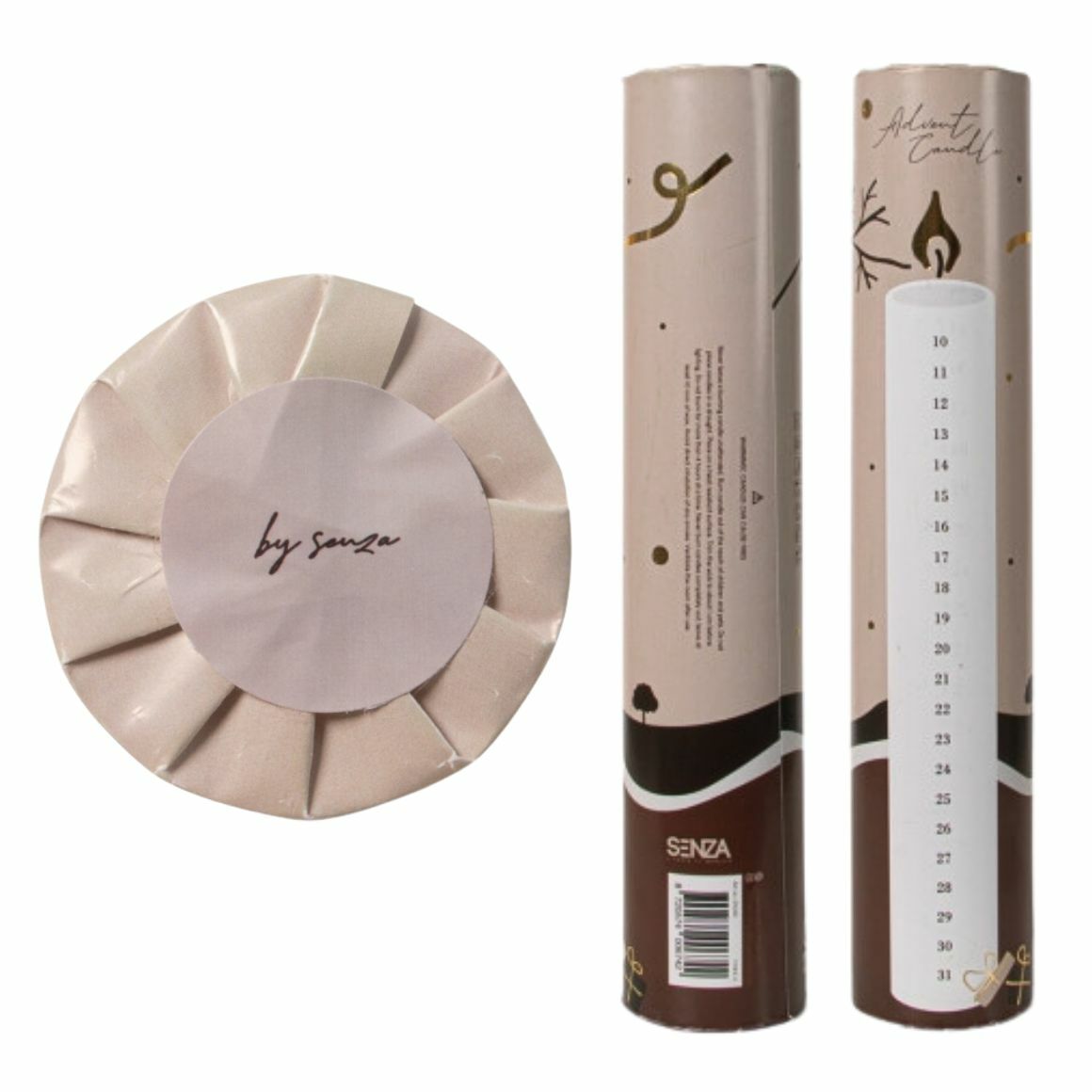 Adventskaars wit 25cm