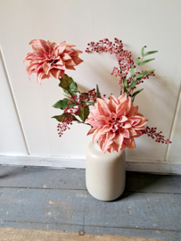 Kunstbloem Dahlia roze/zalm
