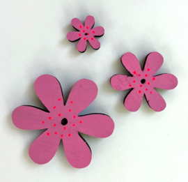 Magneet bloemen 3 stuks roze