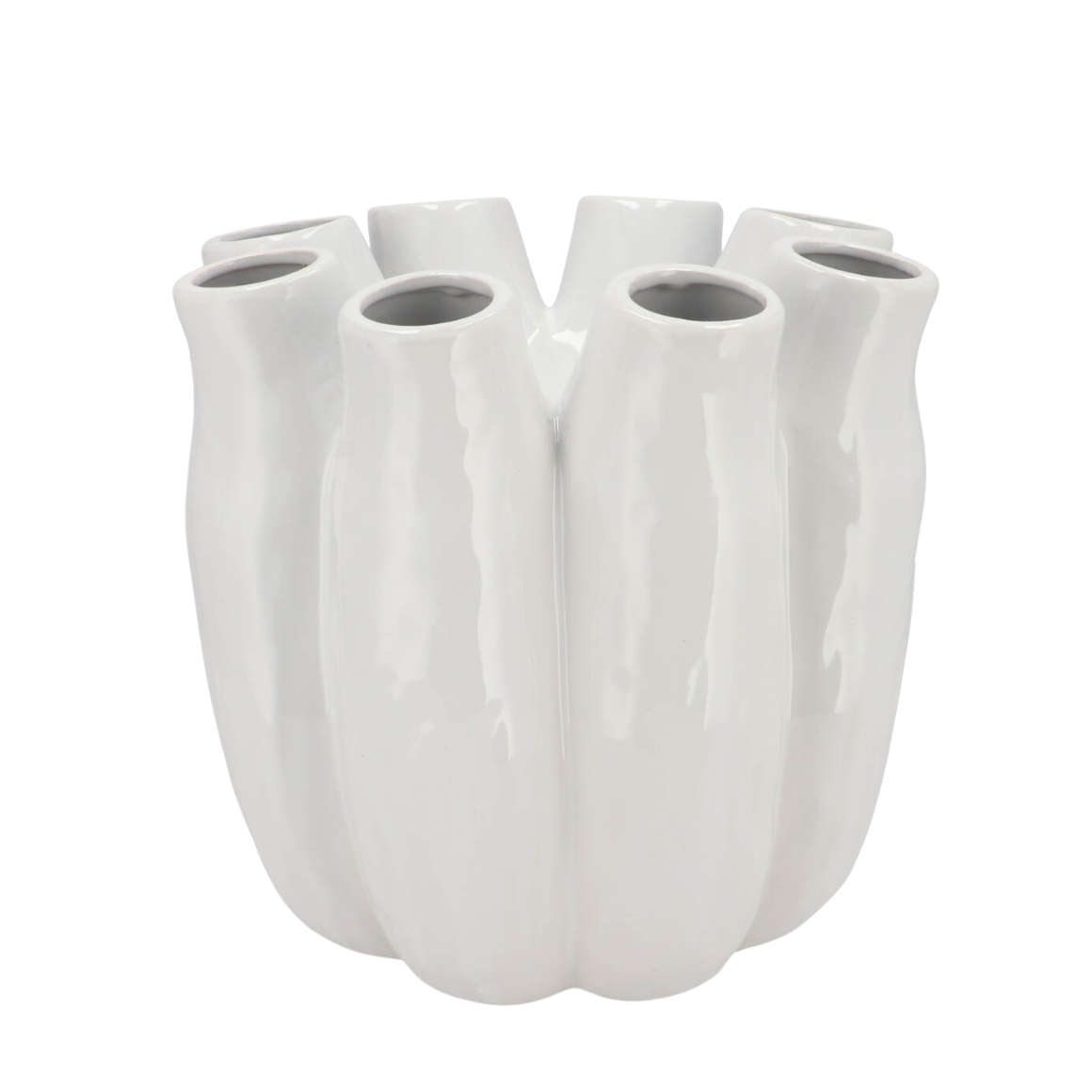 Vaas wit 8 openingen 19cm