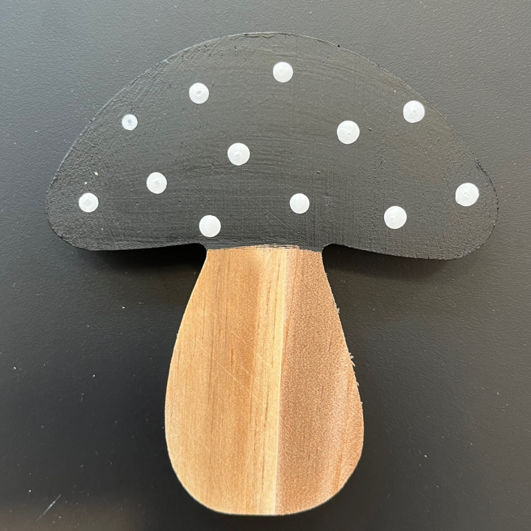 Magneet paddenstoel zwart 10cm