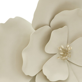 Wanddecoratie Bloem Beige – Metalen Muurdecoratie Ø29 cm - PRE ORDER