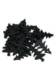 Magneet kerstboom zwart 7 cm