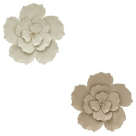 Wanddecoratie Bloem Taupe – Metalen Muurdecoratie Ø29 cm - PRE ORDER