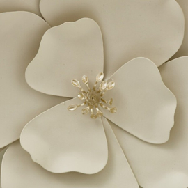 Wanddecoratie Bloem Beige – Metalen Muurdecoratie Ø29 cm - PRE ORDER