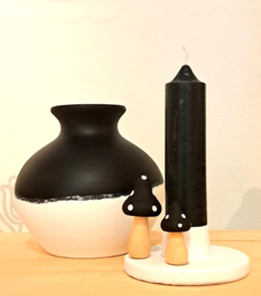 Kaars zwart 2 stuks Ø3,5 H15,5cm