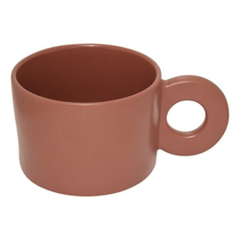 Mok met oor lichtroze donkerroze– 31 cl – 13,3 x 6,9 x 9,8 cm