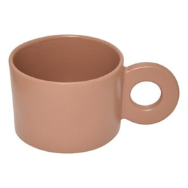 Mok met oor warm wit lichtroze– 31 cl – 13,3 x 6,9 x 9,8 cm
