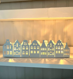 Windlicht huisjes wit
