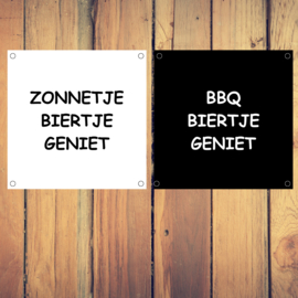 Tuinposter Zonnetje Biertje Geniet 30 x 30cm