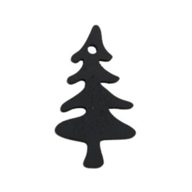 Magneet kerstboom zwart 7 cm