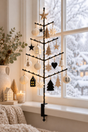 Weihnachtsbaum aus schwarzem Metall mit Klemme