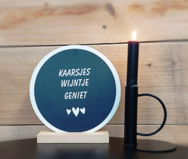 Muurcirkel 'Kaarsjes wijntje geniet'