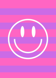 Kaart smiley roze/paars