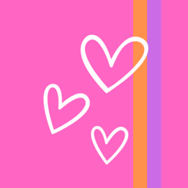 Tegeltje Hartjes Paars Oranje Roze