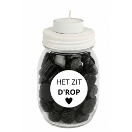 Theelichthouder Glas met Afdraaibare Deksel – 8 x 8 x 14,5 cm