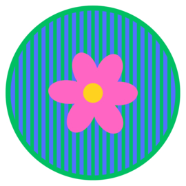 Magneet cirkel Bloem roze
