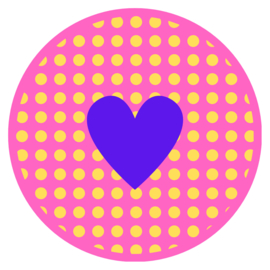 Magneet cirkel Hartje blauw