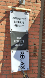Tuinposter Zonnetje Biertje Geniet 30 x 30cm