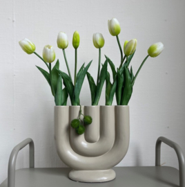 Vaas beige met 5 openingen