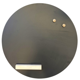 Rond Memobord Zwart 50 cm (Niet Magnetisch) met kaarthouder en pinnen
